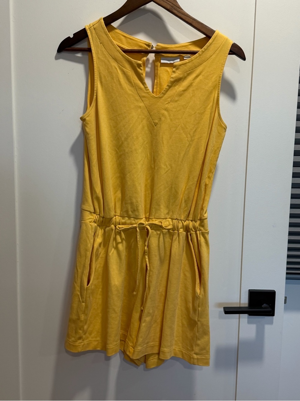 New York & Company Sunny Yellow Drawstring Sleeveless Dress